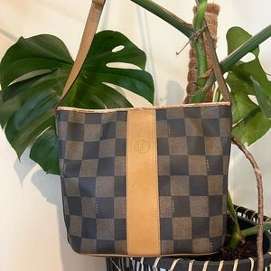 Fendi checkered crossbody tote